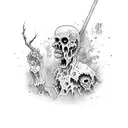 zombie samourai tattoo design idea