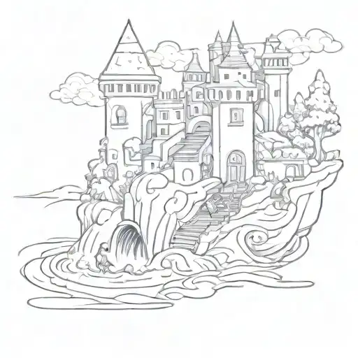 sandcastle being washed away tattoo design idea