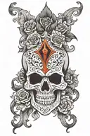 ornate skull gothic style tattoo design idea