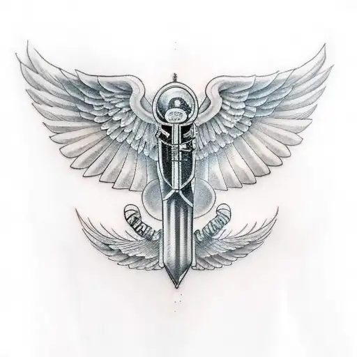 Pilot wings tattoo design idea