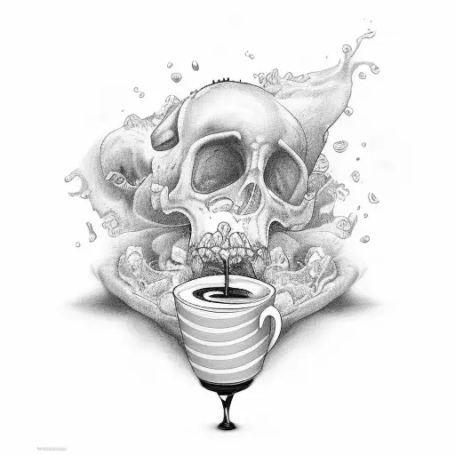 sin of gluttony coffee sexy tattoo design idea