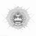 celestial psychedelic toad third eye tattoo design idea