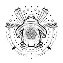 celestial psychedelic toad tattoo design idea