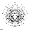 celestial psychedelic toad tattoo design idea
