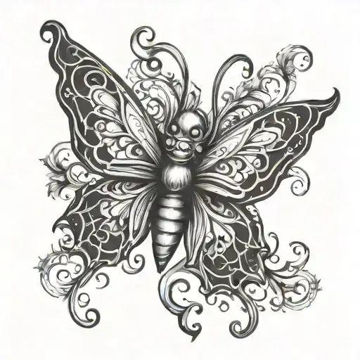 demonic butterfly tattoo design idea