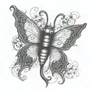 demonic butterfly tattoo design idea