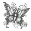 demonic butterfly tattoo design idea