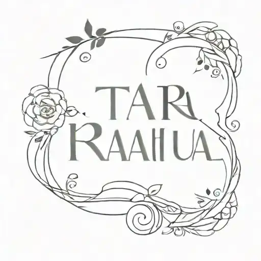 mix two names in one tattoo design( tara, rahul)  tattoo design idea