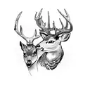 Deer hunter and his dead wife tattoo design idea