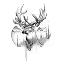 Deer hunter and his dead wife tattoo design idea