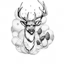 Deer hunter and his dead wife tattoo design idea