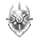 Ancient spartan side profile shield and spear tattoo design idea