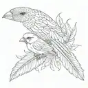 birds of a feather feather feather tattoo design idea