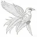 birds of a feather feather feather tattoo design idea