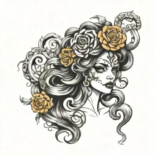 Catrina Medusa sleeve tattoo design tattoo design idea