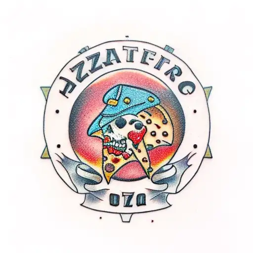 pizza tattoo design idea