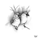 2 crows on a branch tattoo design idea