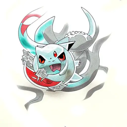 pokemon gastly evolution with japanese inspired tattoo design idea