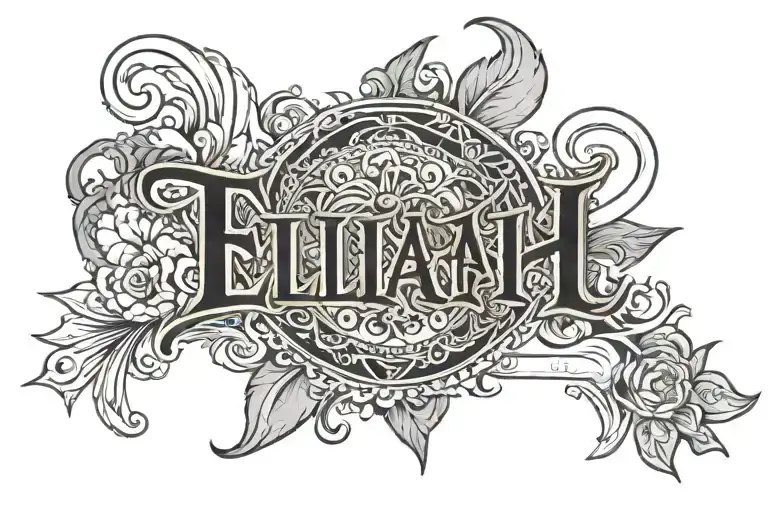 Elijah name tattoo design idea