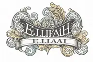 Elijah name tattoo design idea