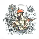 marine engineer working tattoo design idea