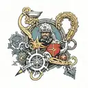 marine engineer working tattoo design idea