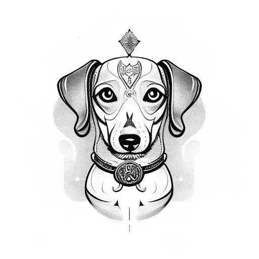 warrior dachshund viking sausage dog tattoo design idea