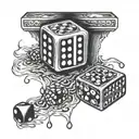 2 backgammon dices hanged tattoo design idea