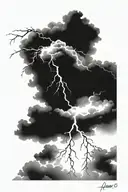 thunder lightning tattoo design idea