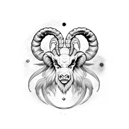 aries and pisces tattoo design idea