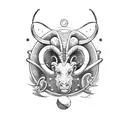 aries and pisces tattoo design idea