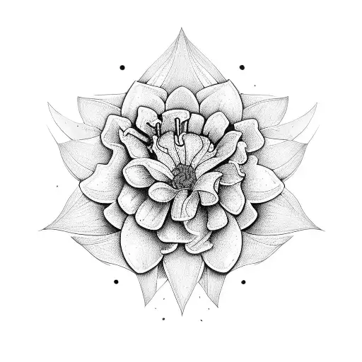 violet, marigold, aster, daffodil tattoo design idea