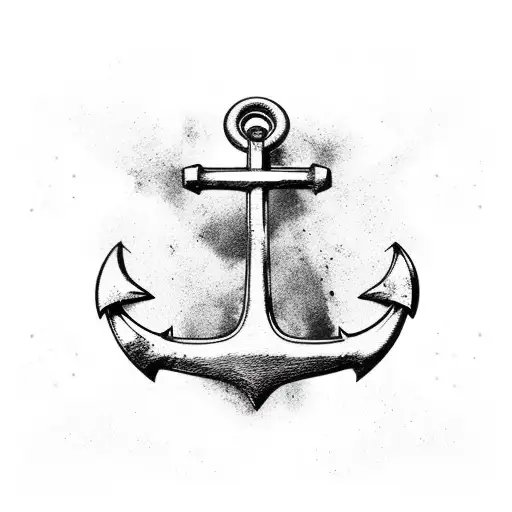 Anchor, black and white tattoo design idea