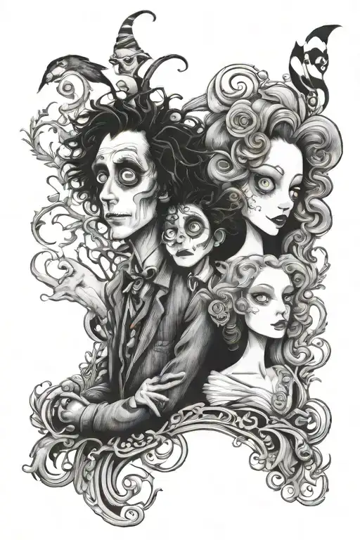 tim burton characters  tattoo design idea