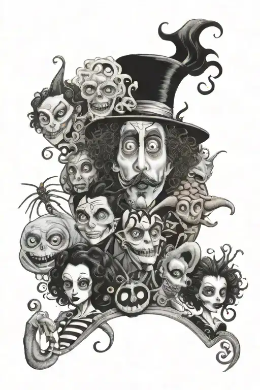 tim burton characters  tattoo design idea