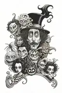 tim burton characters  tattoo design idea