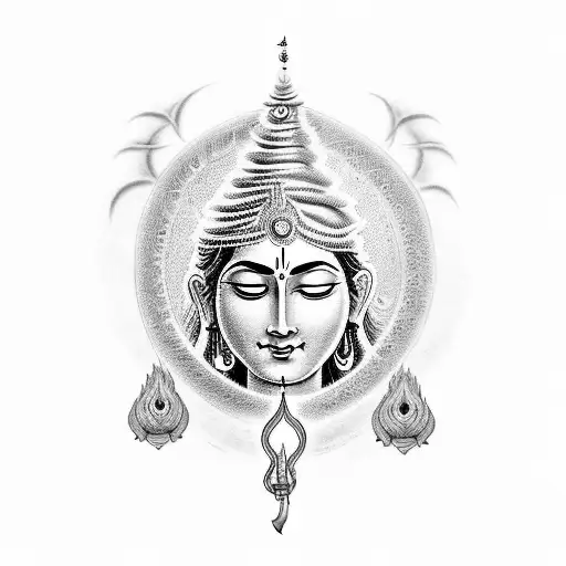 Shiva and parvati love aura tattoo design idea