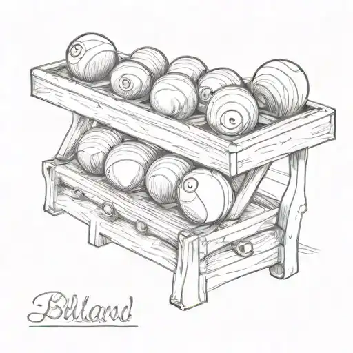 billiard rack with balls tattoo design idea