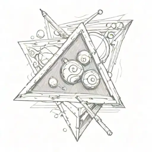 billiard triangle with balls  tattoo design idea