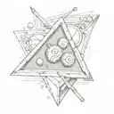 billiard triangle with balls  tattoo design idea