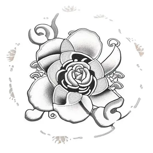 A nurse's cap with sea turtles and plumeria flowers as decorations tattoo design idea