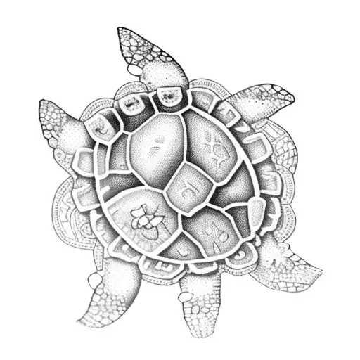 A nurse's cap with sea turtles and plumeria flowers as decorations tattoo design idea