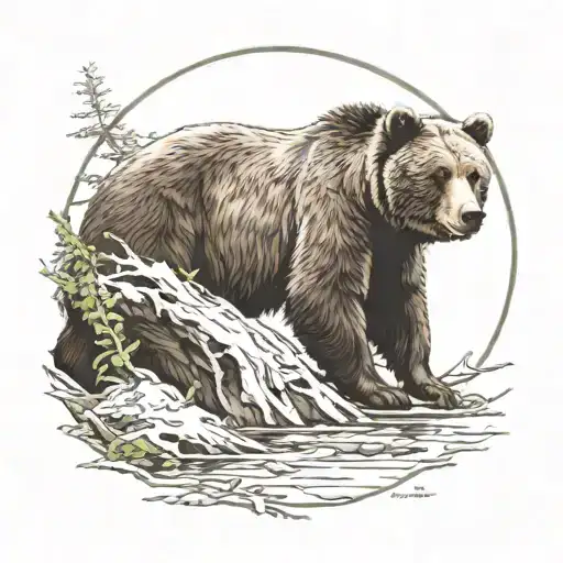 grizzly bear tattoo design idea