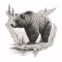 grizzly bear tattoo design idea