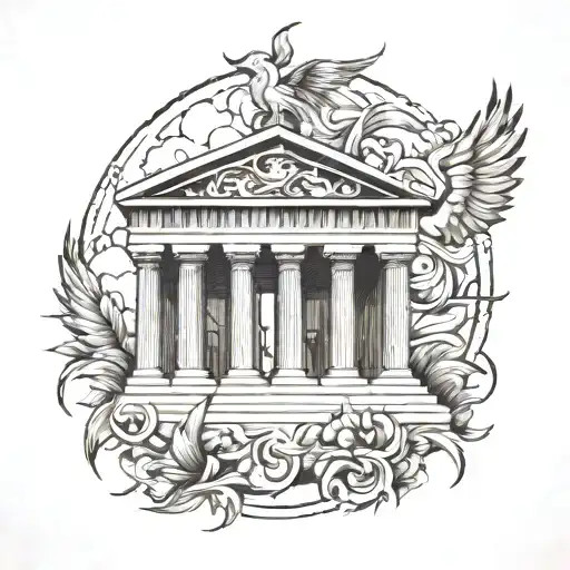 Parthenon greek tattoo design idea