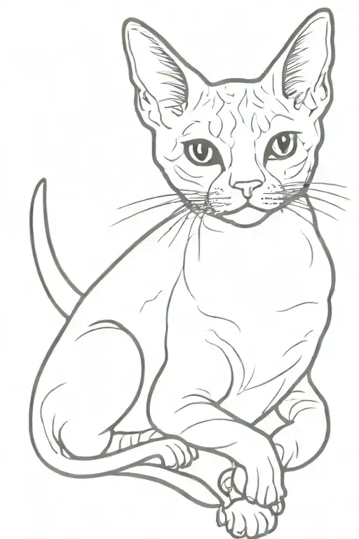 Devon Rex Cat tattoo design idea