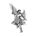 archangel Michael holding sword tattoo design idea