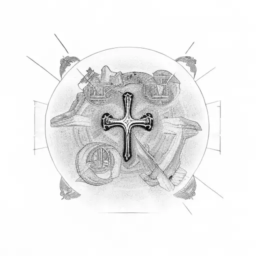 Gods plan over mine with cross tattoo design idea