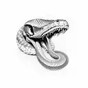 snake skeleton open mouth tattoo design idea
