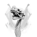 snake skeleton open mouth tattoo design idea